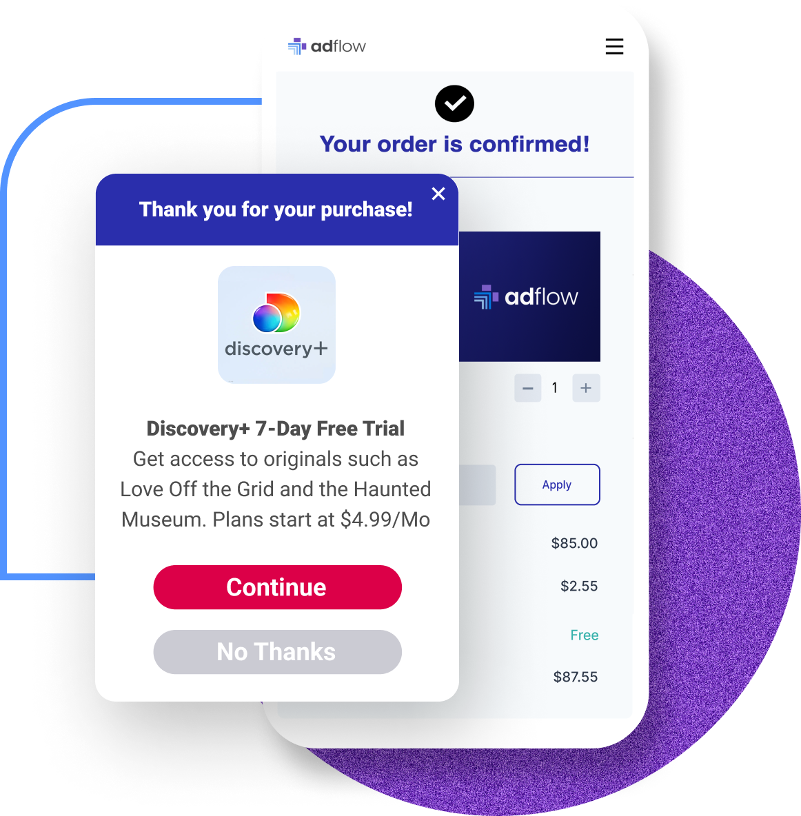 Adflow Post-Transaction Advertising Example